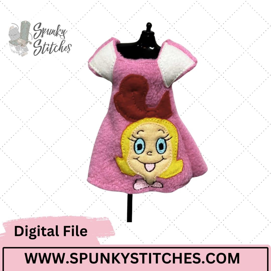 cindy lou elf dress embroidery file