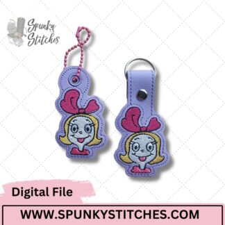 cindy lou key fob embroidery file