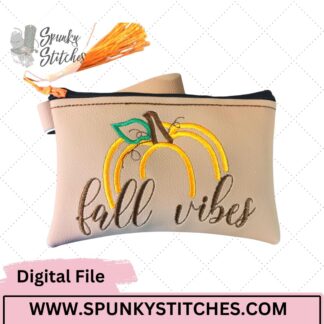 fall vibes pumpkin zipper bag