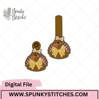 Girl Turkey Key Fob and Zipper Pull