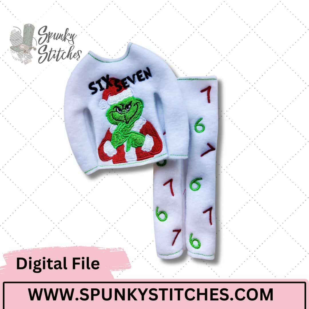 mean green 67 elf shirt embroidery file