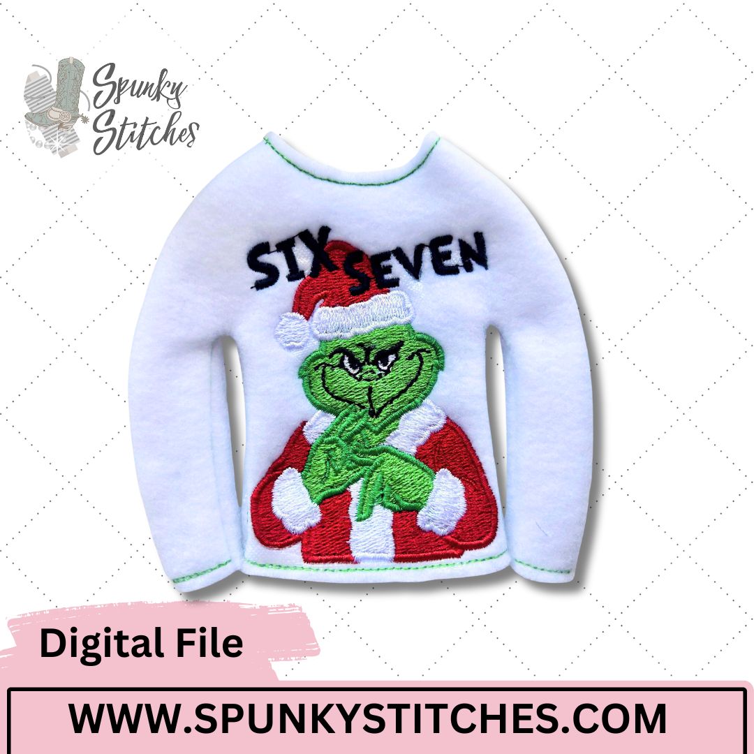 mean green guy 6 7 elf shirt embroidery file