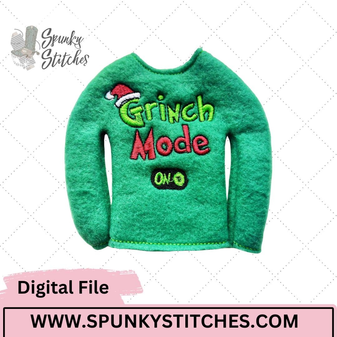 Mean Green Guy Mode On Elf Shirt Embroidery Design