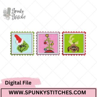 mean green guy stamps trio applique file