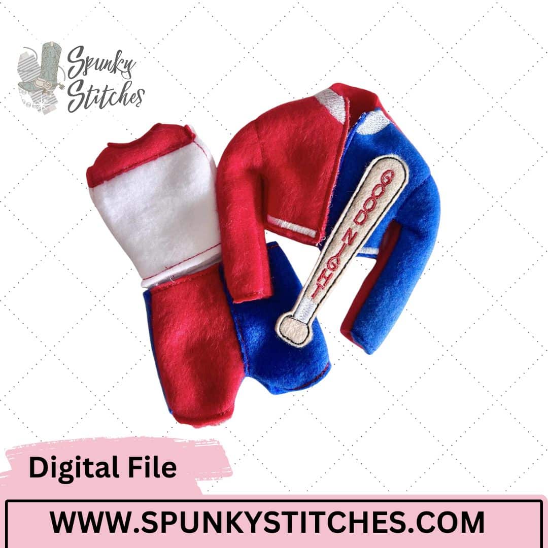 harley quinn elf costume embroidery file