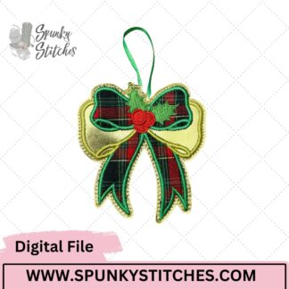 Holly Bow Ornament Embroidery File