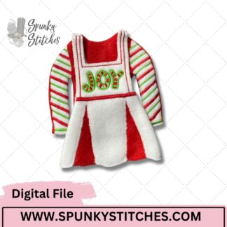 Joy Colorblock Overall Elf Dress Set ITH Digital Embroidery File
