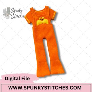 lorax ruffled overalls for elf embroidery file