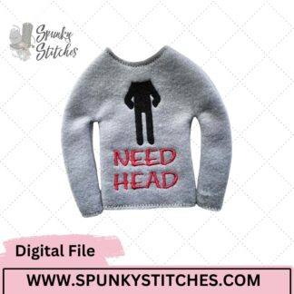 need head elf shirt embroidery file