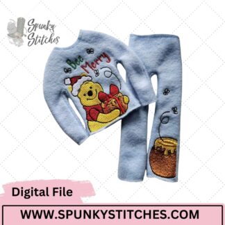 pooh bee merry elf outfit embroidery file