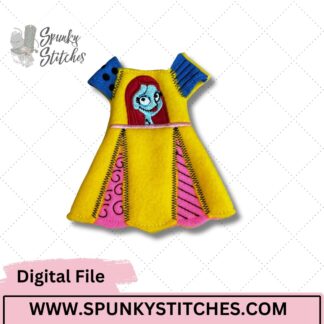 Nightmare Sally Colorblock Elf Dress Embroidery File