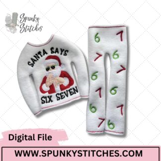 santa 67 elf shirt embroidery file