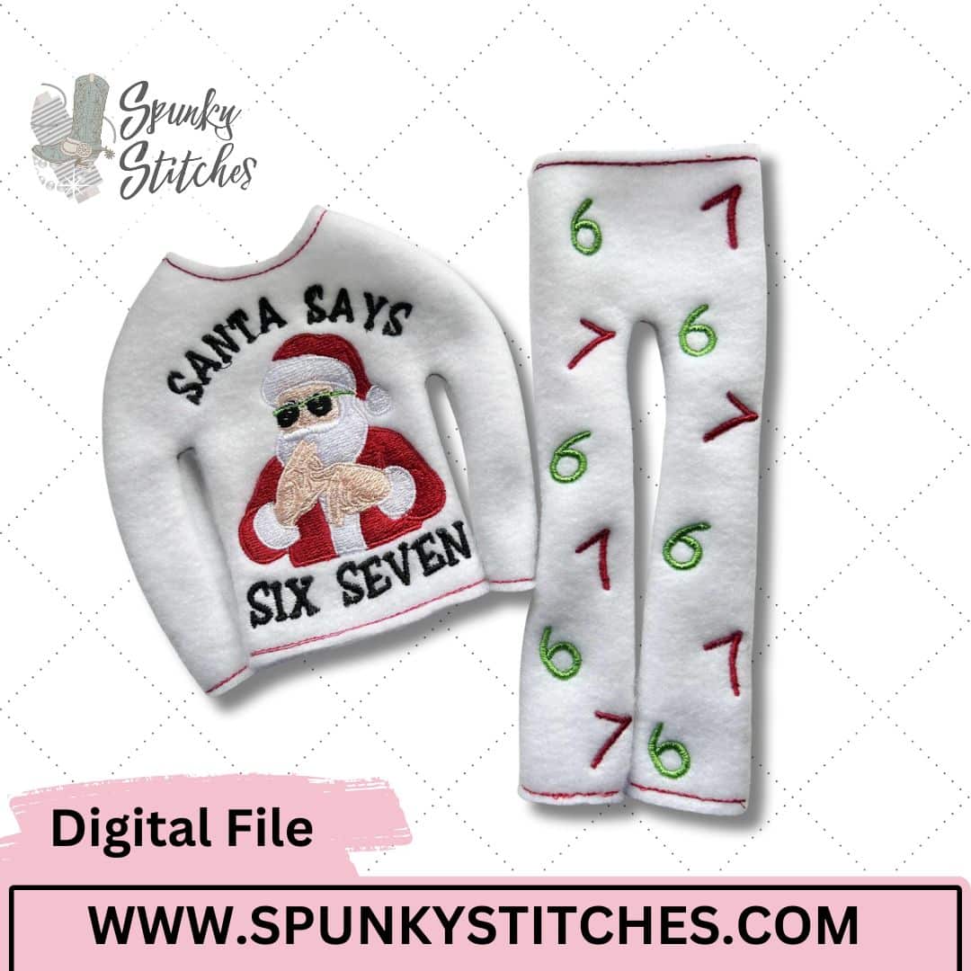 santa 67 elf shirt embroidery file