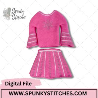 Snowflake Elf Skirt And Shirt Set ITH Digital Embroidery File