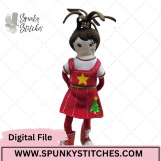 christmas tree elf overall dress