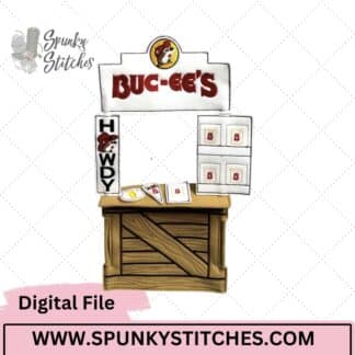 Elf Beaver Shop Stand In The Hoop Digital Embroidery File