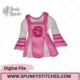 Cocoa Overall Elf Dress Set ITH Digital Embroidery File