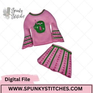 Cocoa Elf Shirt and Skirt Set Digital Embroidery File