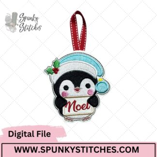 Penguin Ornament ITH Digital Embroidery File by Spunky Stitches