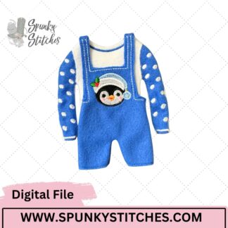 Penguin Shortalls Elf Outfit Digital Embroidery File
