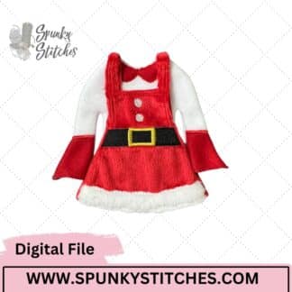 Santa Overall Elf Dress Outfit ITH Digital Embroidery File