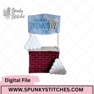 Elf Snowball Stand Digital Embroidery File