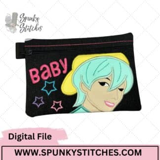 Baby ITH Zipper bag embroidery file.