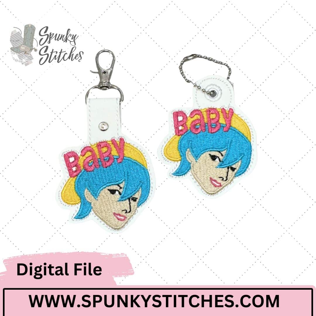 Baby Key Fob And Zipper Pull Digital Embroidery File