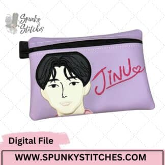 JInu zipper bag digital embroidery file
