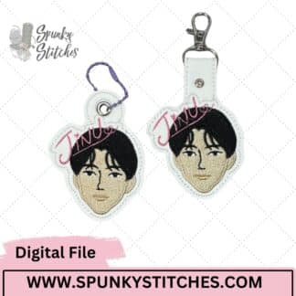 Jinu key fob digital embroidery file