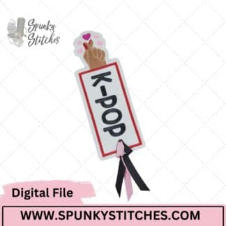 K Pop Finger Heart Bookmark In The Hoop Embroidery File