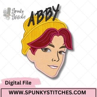 Abby embroidery applique digital file