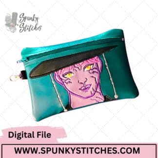 Demon Abby ITH Zipper Bag Digital Embroidery File