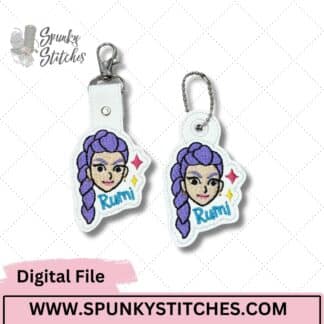 Rumi Key Fob and Zipper Pull In The Hoop Embroidery File