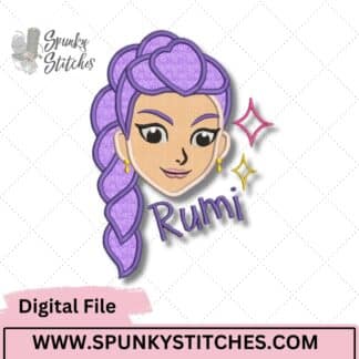 Rumi embroidery applique digital file