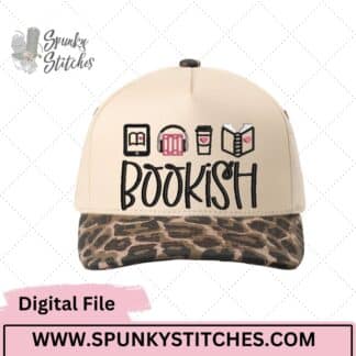 Bookish Icon Hat Digital Embroidery File