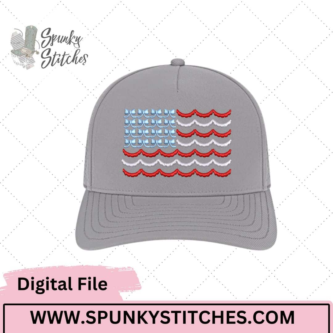 Bow Flag Hat Digital Embroidery File - Image 3
