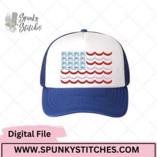 Bow Flag Hat Digital Embroidery File