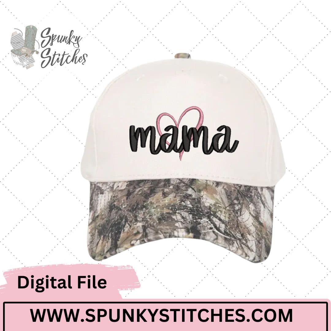 Mama Heart Hat Digital Embroidery File - Image 3