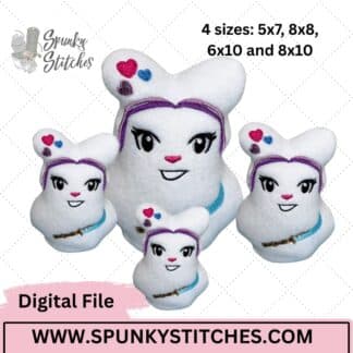 Mira Bunny Stuffy, 4 sizes, Digital Embroidery File