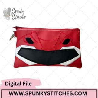 Red Dino Ranger ITH Zipper Bag Digital Embroidery File