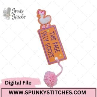 This Page Silly Goose  Fringe Bookmark In The Hoop Fringe Embroidery File