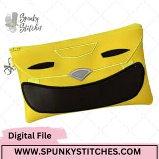 Yellow Dino Ranger ITH Zipper Bag Digital Embroidery File